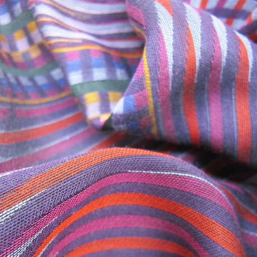 Écharpe Maxi Coton Soie Multico Violet CINÉTIQUE | EMPREINTES Paris - EMPREINTES Paris