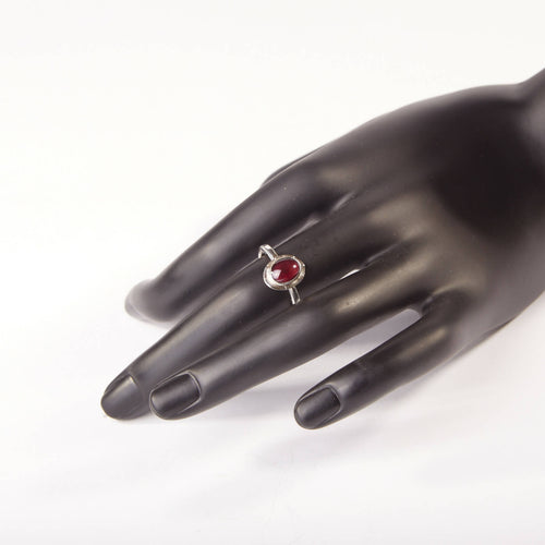 Bague CLASSICA en argent avec un grenat. | EMPREINTES Paris - EMPREINTES Paris