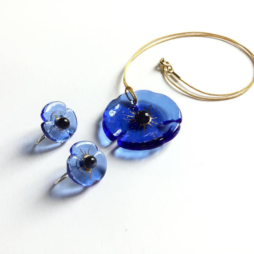 Parure COQUELICOT bleu ciel | EMPREINTES Paris - EMPREINTES Paris