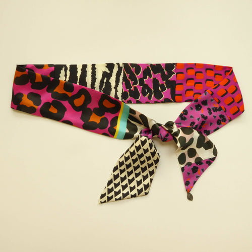 Bandeau soie pink panthère | EMPREINTES Paris - EMPREINTES Paris