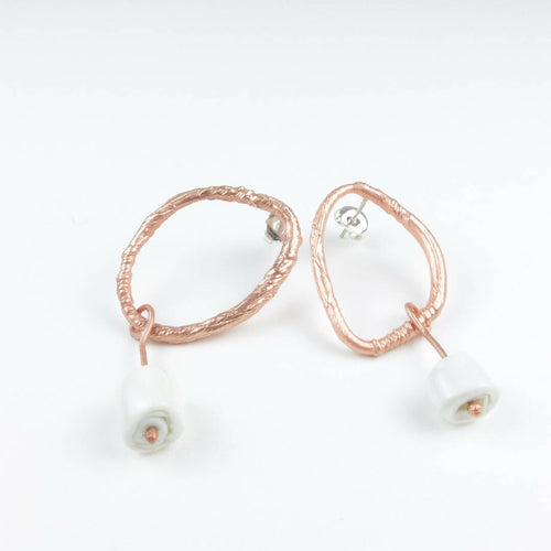 Boucles d'oreilles porcelaine cuivre Oh | EMPREINTES Paris - EMPREINTES Paris