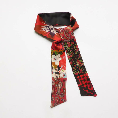 Bandeau bijou soie, rouge mix print | EMPREINTES Paris - EMPREINTES Paris