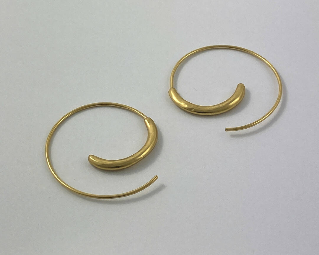 Boucles d’oreilles en étain doré 8 | EMPREINTES Paris
