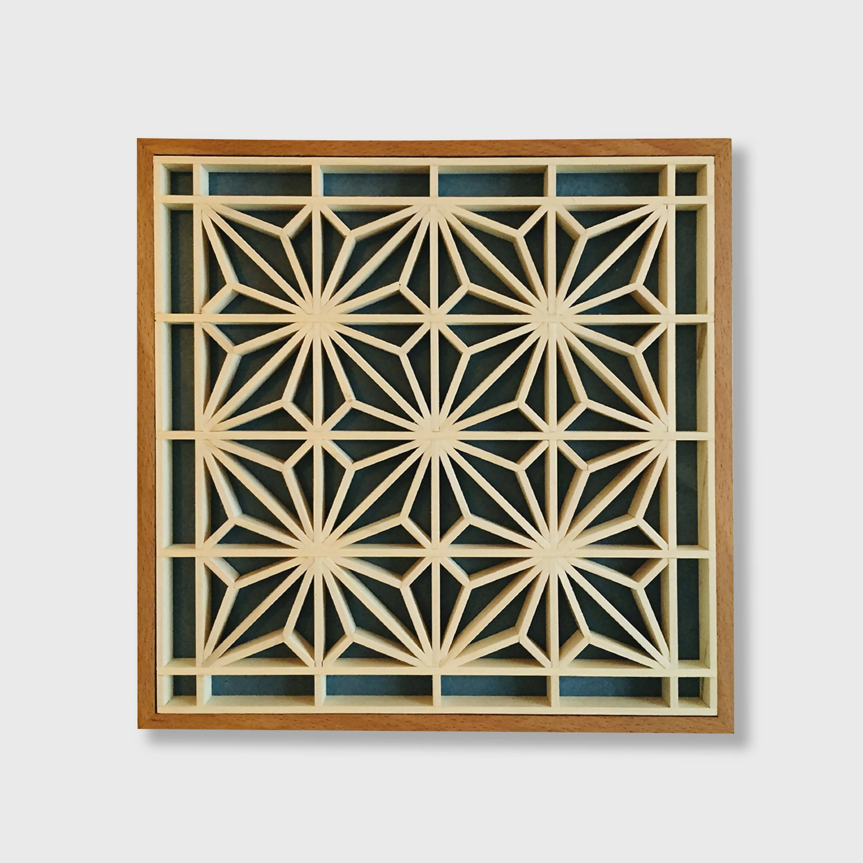 Cadre Kumiko - Asa-No-Ha - Bleu | EMPREINTES Paris