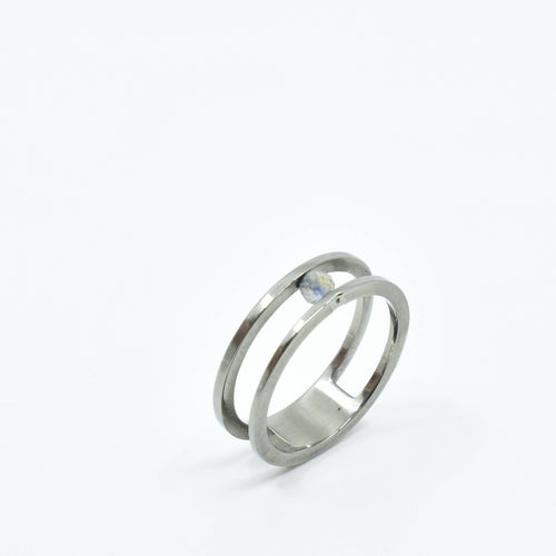 Bague titane orné d'une perle | EMPREINTES Paris - EMPREINTES Paris