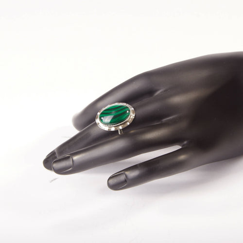 Bague ROSAIA en argent avec une malachite. | EMPREINTES Paris - EMPREINTES Paris