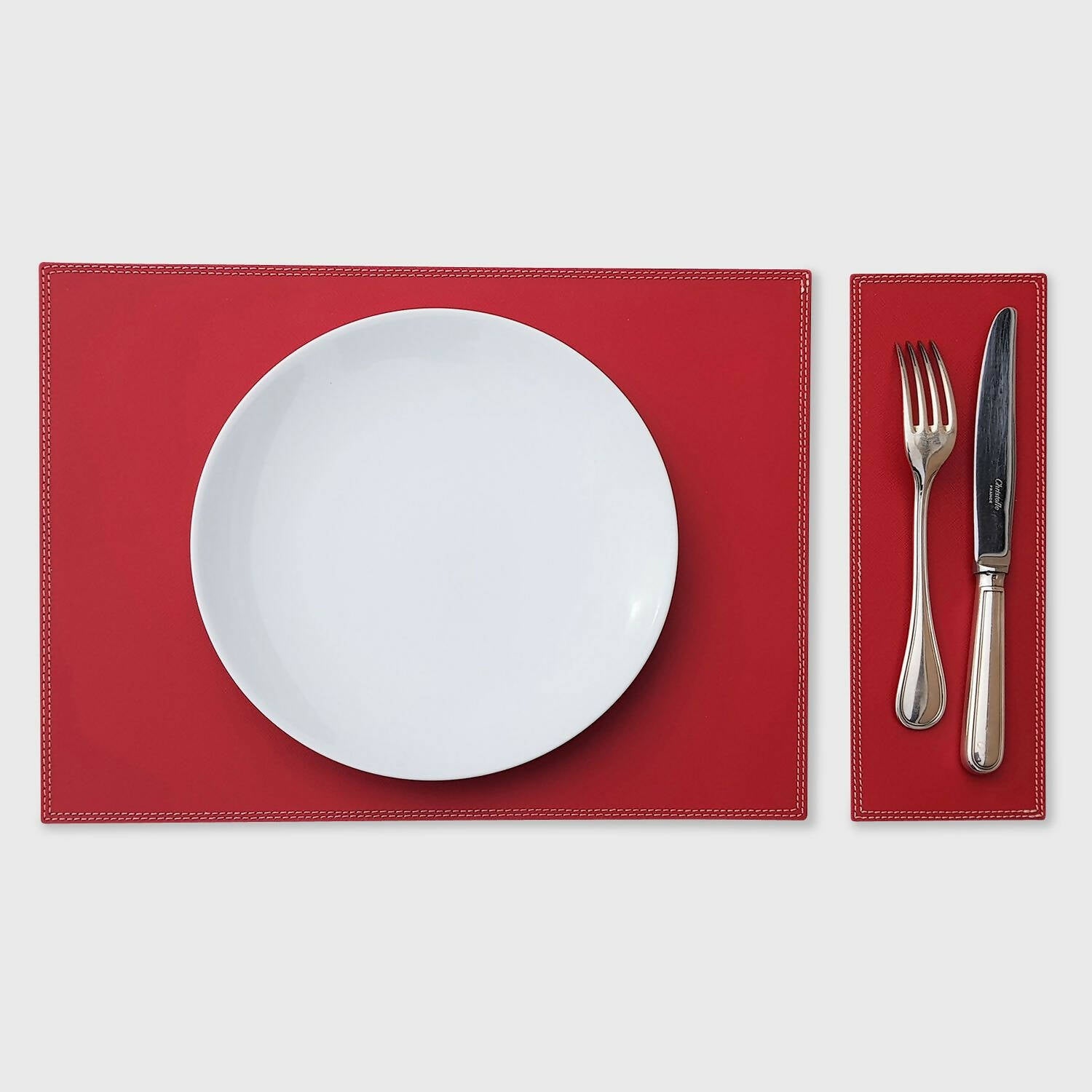 Set de table DUO en cuir rouge | EMPREINTES Paris | EMPREINTES Paris