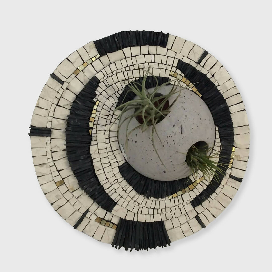 Tableau végétal mosaïque noir blanc | EMPREINTES Paris