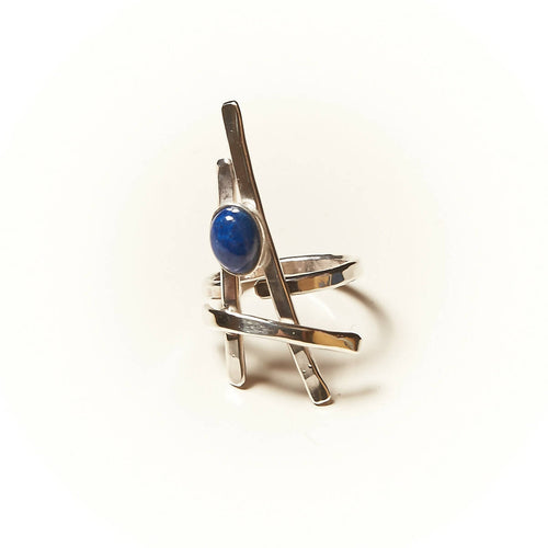 Bague LA BELLE PARISIENNE en argent avec un Lapis lazuli. | EMPREINTES Paris - EMPREINTES Paris
