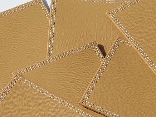 Lot de 6 sous verres en cuir Camel | EMPREINTES Paris - EMPREINTES Paris