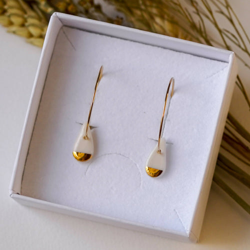 Créoles Goutte en porcelaine et or | EMPREINTES Paris - EMPREINTES Paris