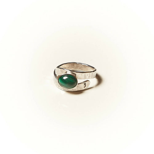 Bague EMULSIA en argent avec une malachite. | EMPREINTES Paris - EMPREINTES Paris