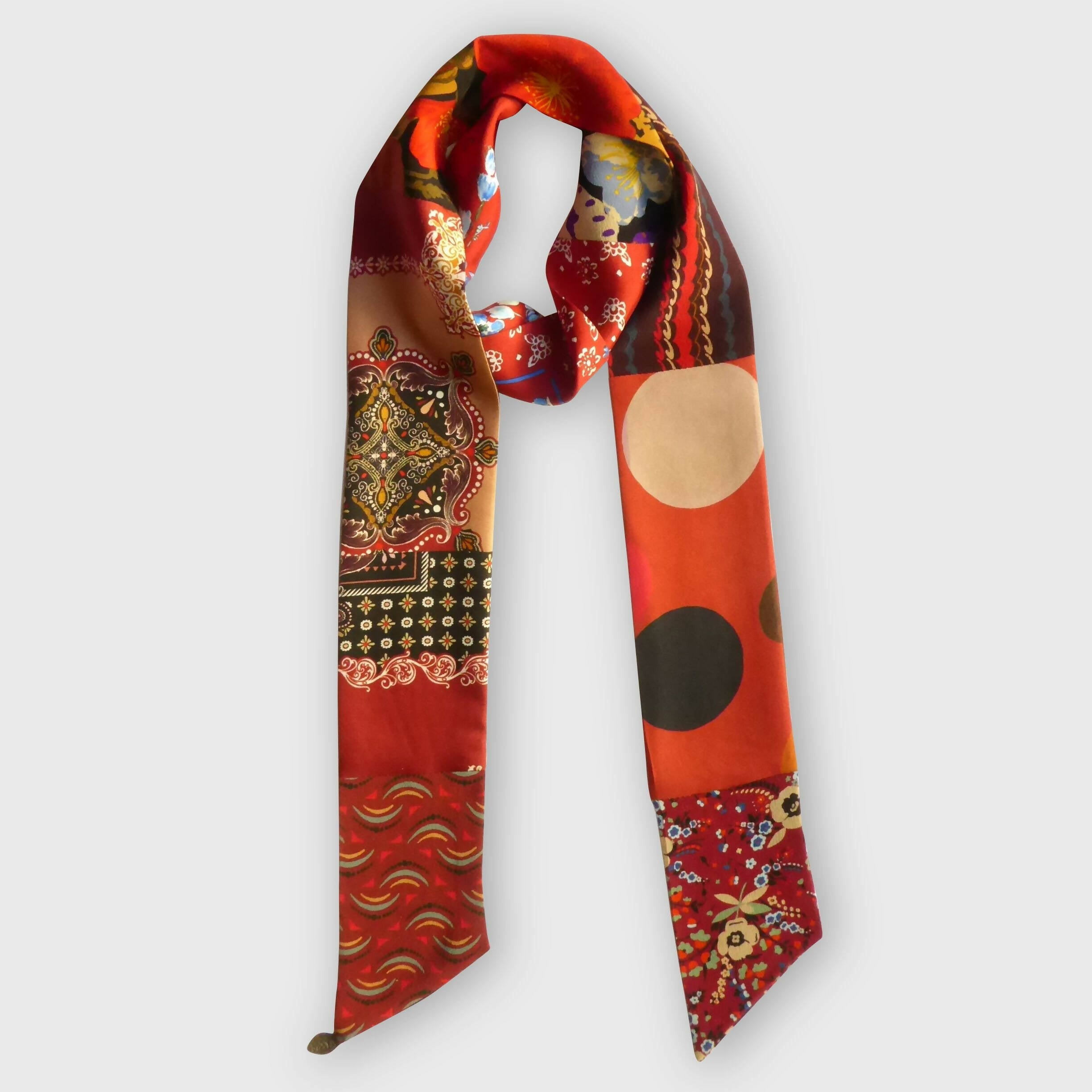 Bandeau soie multico rouge | EMPREINTES Paris