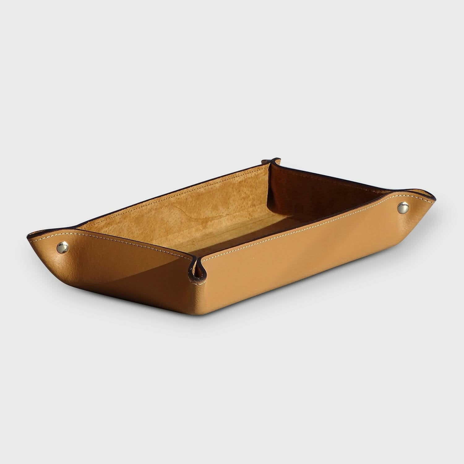 Vide poches rectangle en cuir camel | EMPREINTES Paris