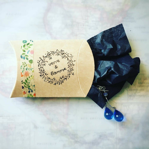 Boucles d'oreilles perles de pluie bleu encre | EMPREINTES Paris - EMPREINTES Paris