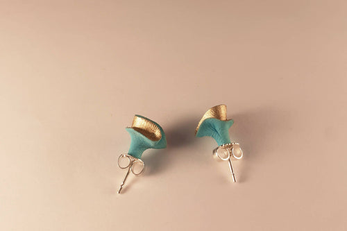 Boucles d'oreilles Synergie turquoise et or | EMPREINTES Paris - EMPREINTES Paris