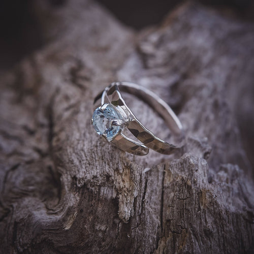 Bague EMULSIA en argent avec une Topaze Bleue | EMPREINTES Paris - EMPREINTES Paris