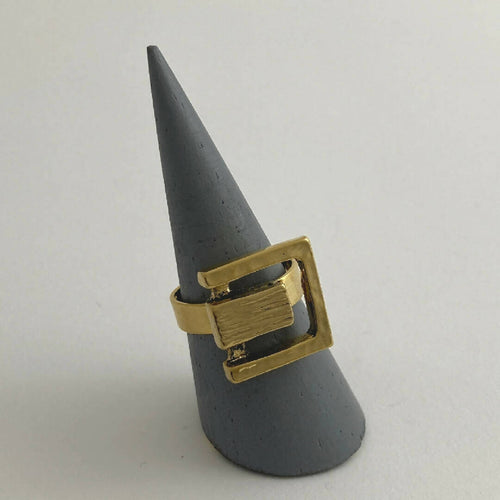 Bague réglable en étain dorée 17 | EMPREINTES Paris - EMPREINTES Paris