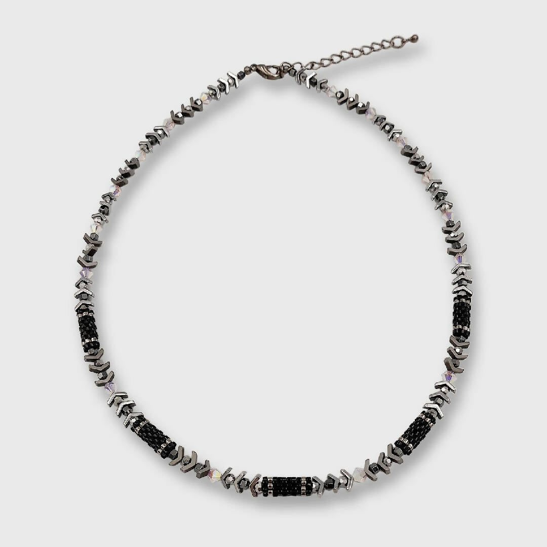 Collier collection Pagode noir et argenté | EMPREINTES Paris