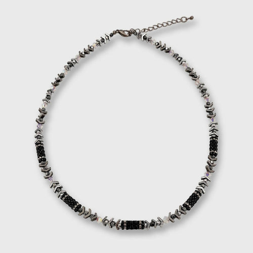 Collier collection Pagode noir et argenté | EMPREINTES Paris - EMPREINTES Paris