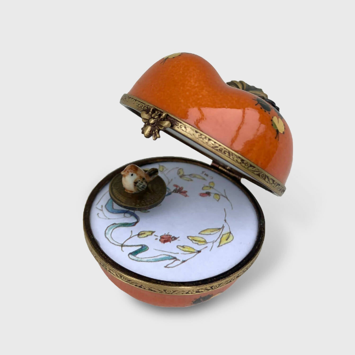 Pomme à musique orange et oiseau romantique brun | EMPREINTES Paris
