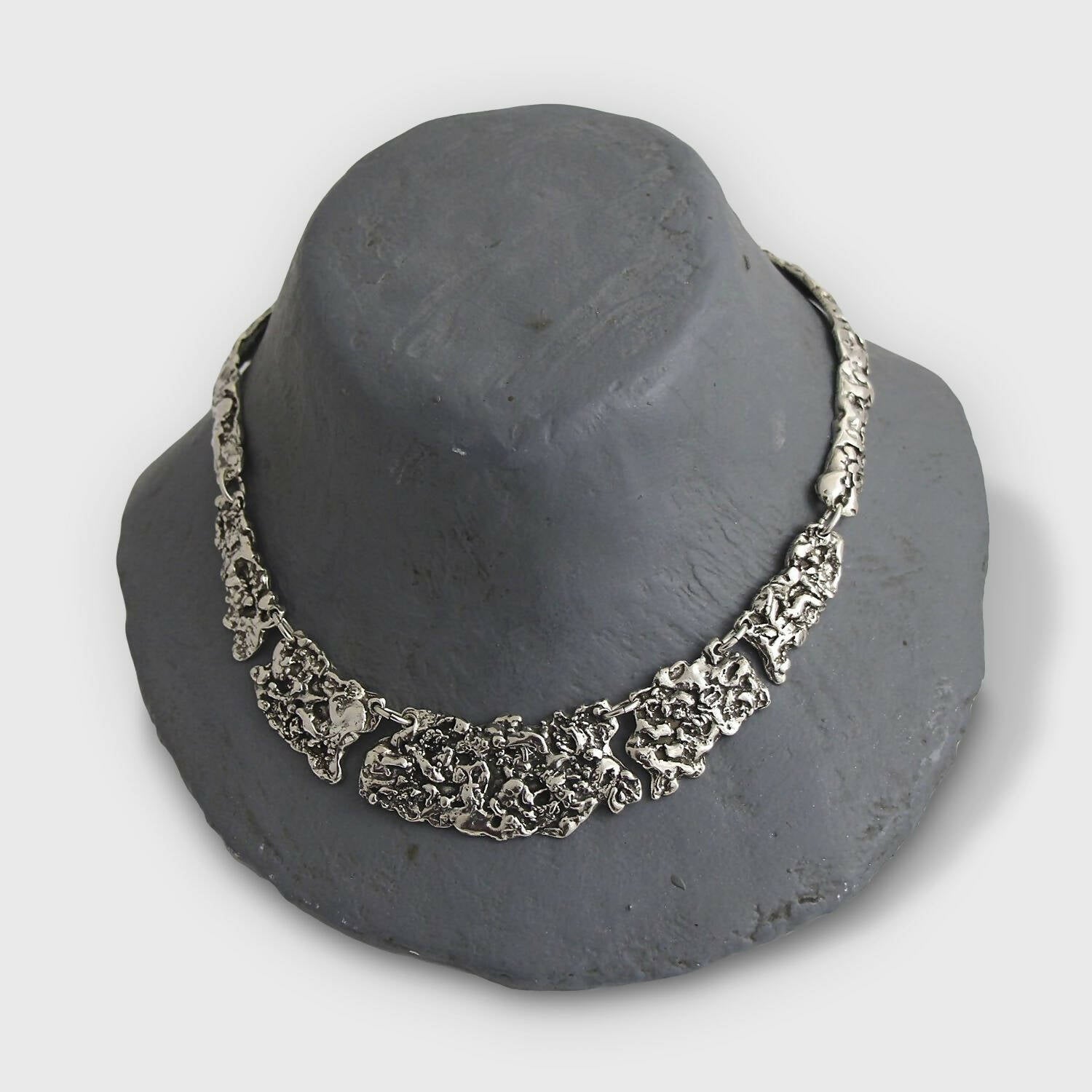 Collier réglable en étain argenté 8 | EMPREINTES Paris