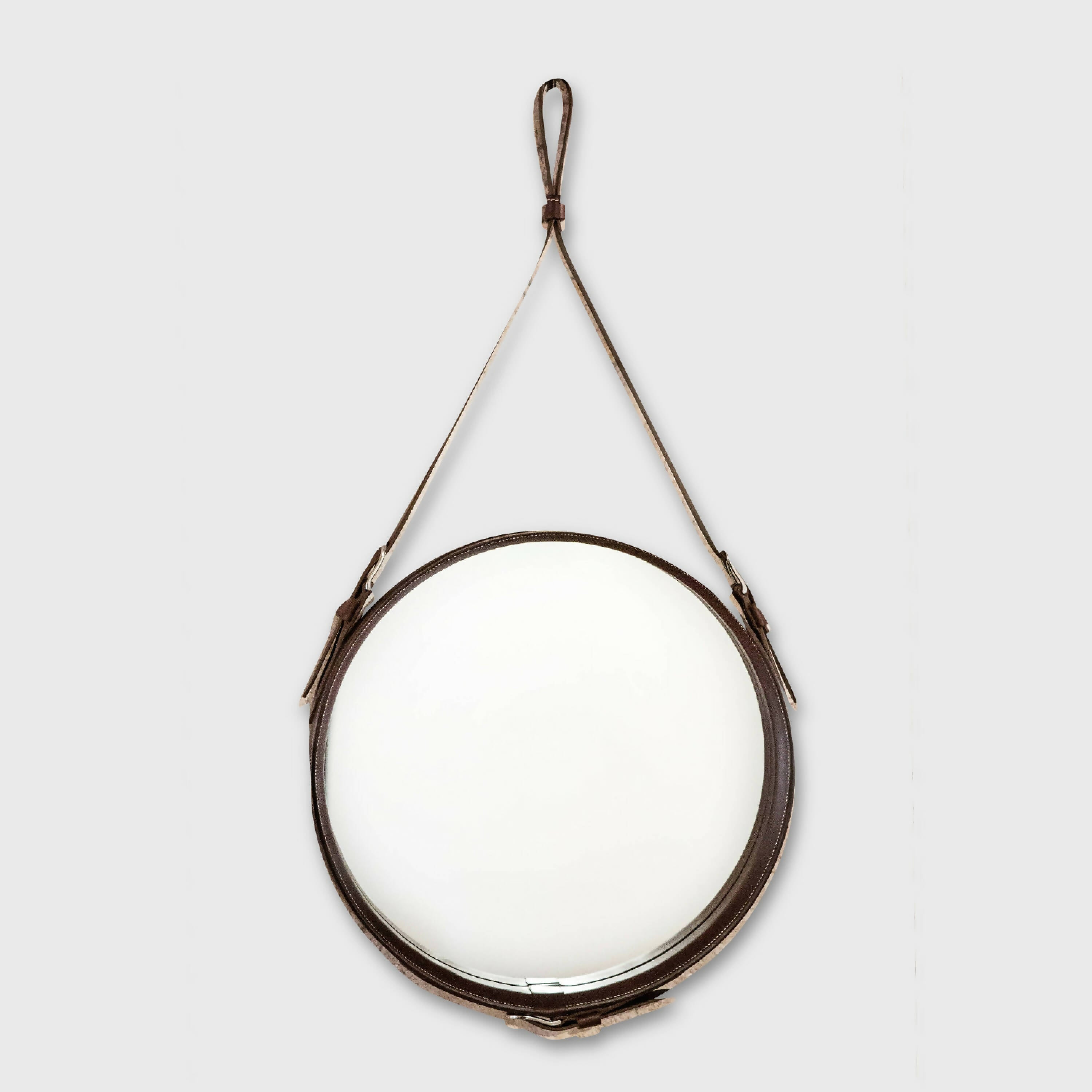 Miroir Alek cuir marron foncé | EMPREINTES Paris