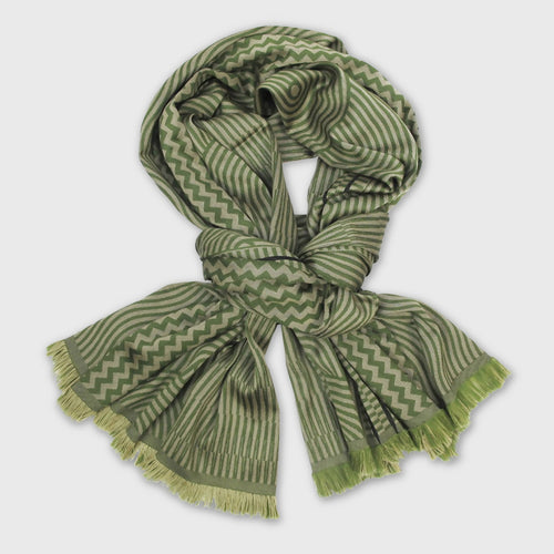 Écharpe maxi Laine Soie Vert Camel CINÉTIQUE | EMPREINTES Paris - EMPREINTES Paris