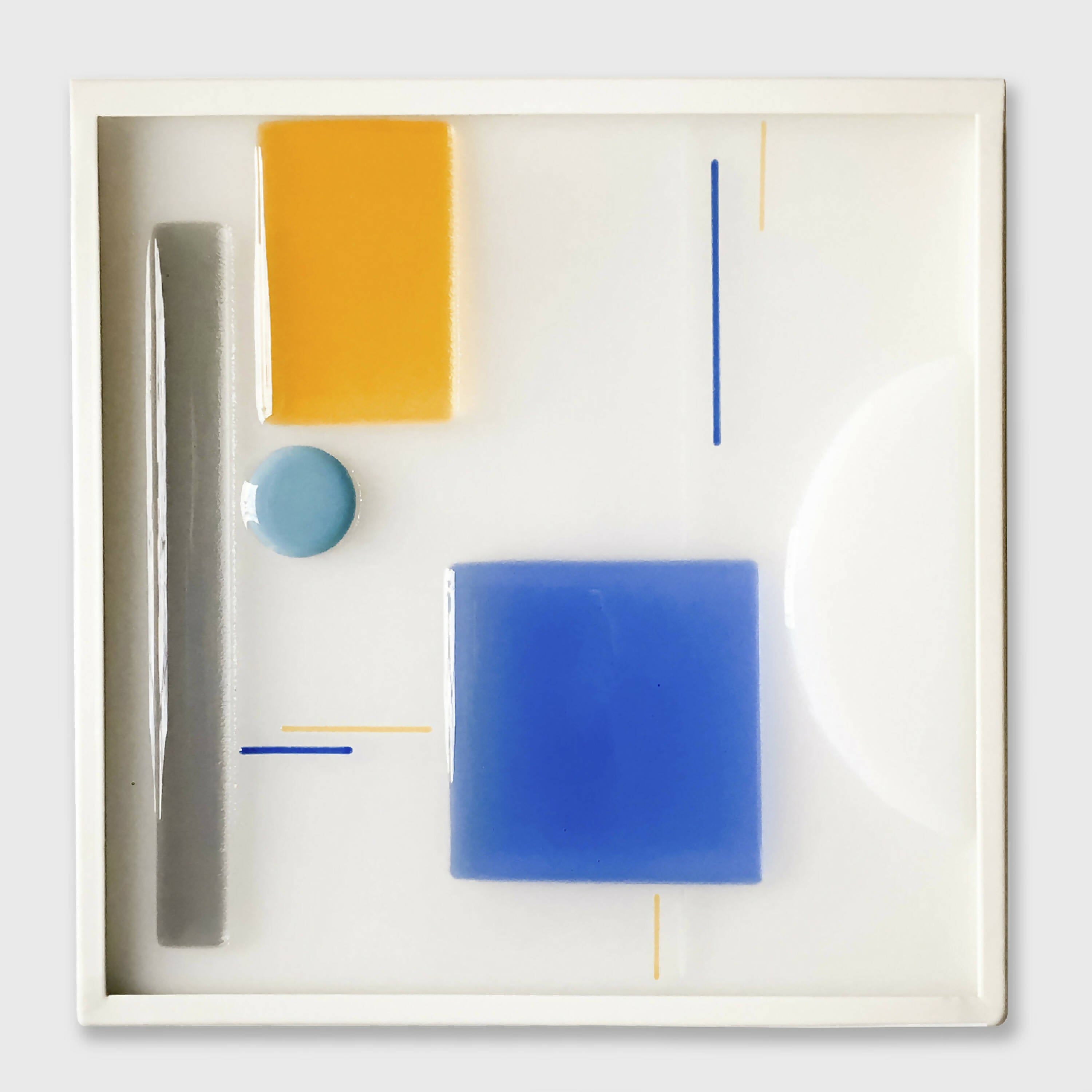 Applique carrée - Carré bleu et rectangle jaune | EMPREINTES Paris | EMPREINTES Paris