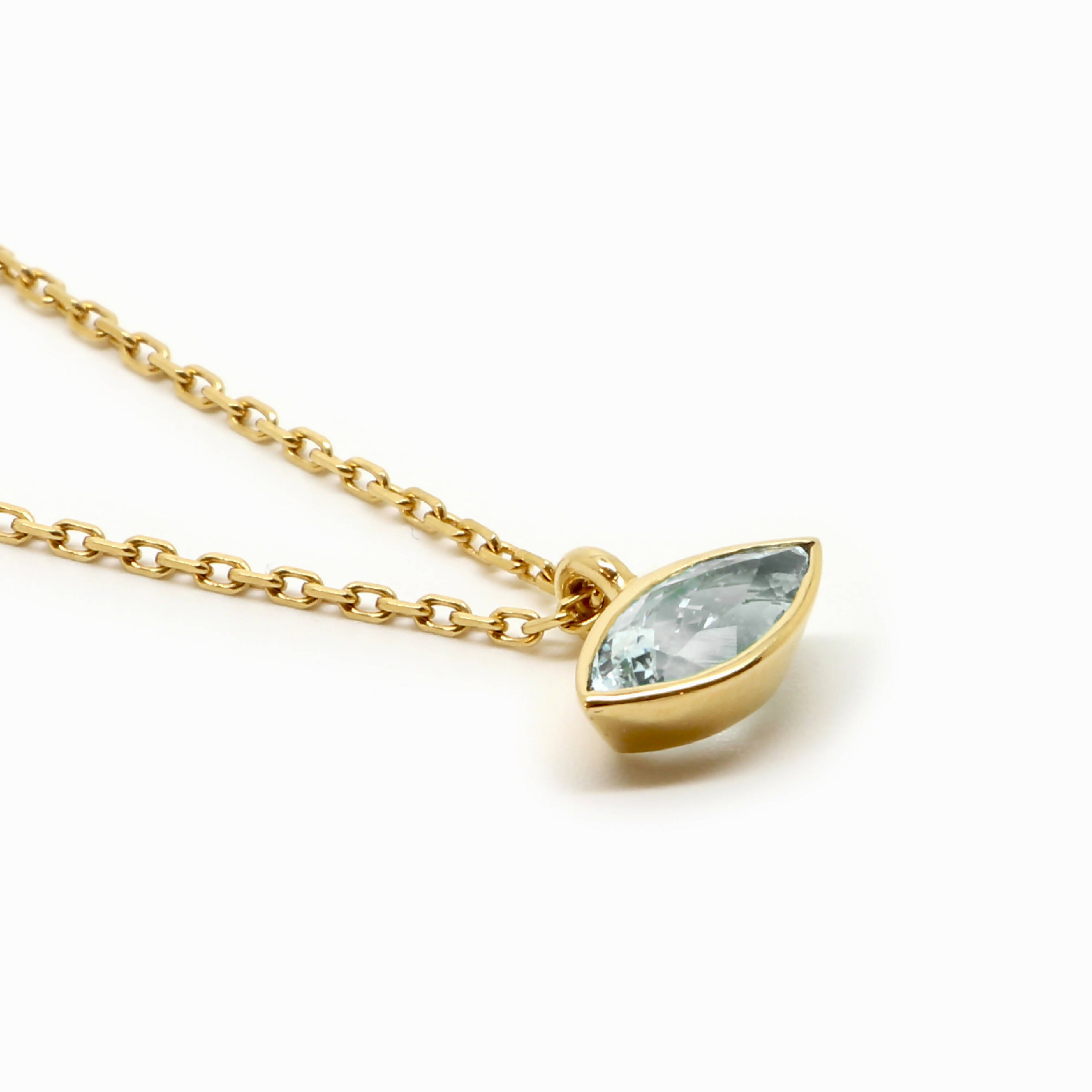 Collier navette aigue marine | EMPREINTES Paris