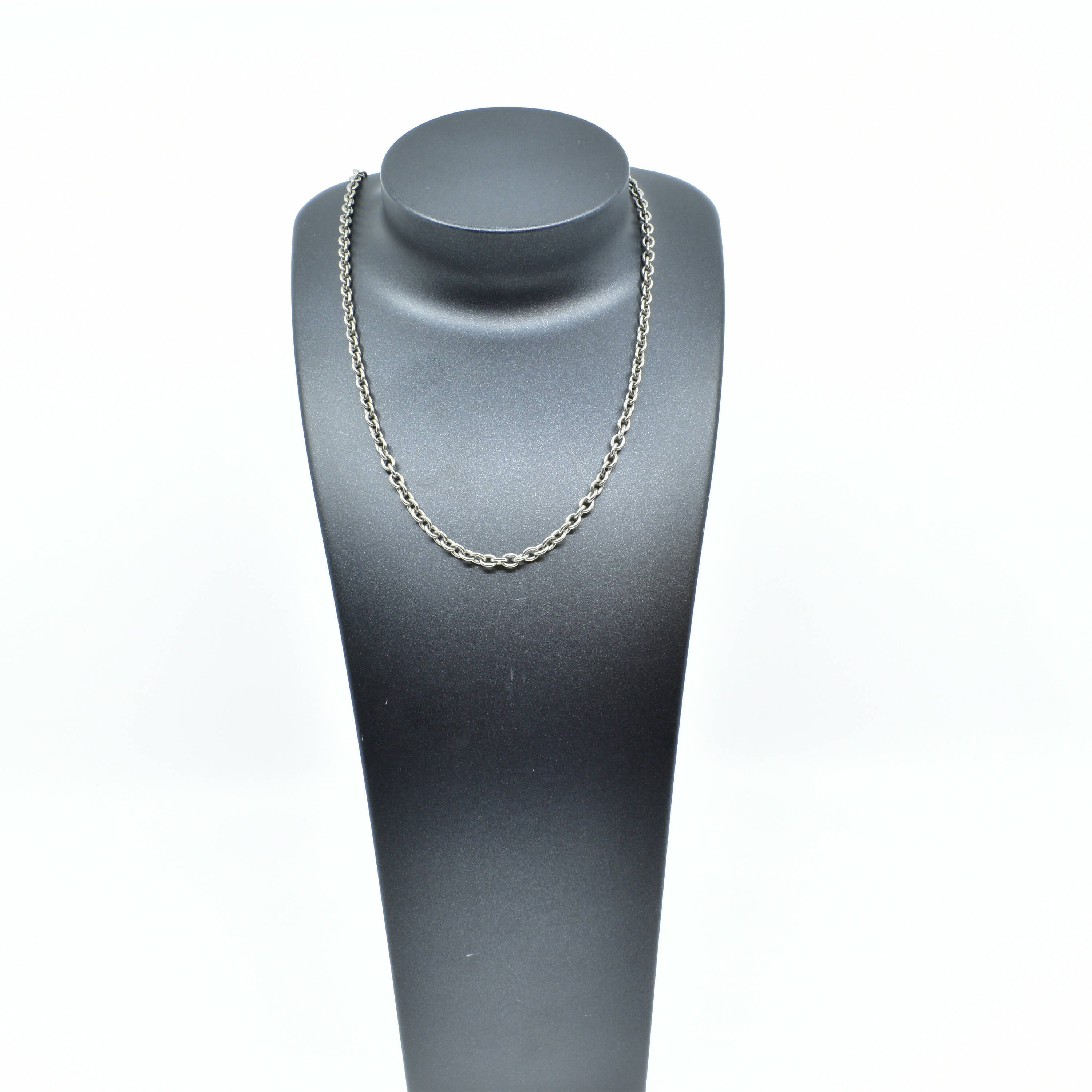Chaîne titane à maille Forçat Rond 3.8 millimètres | EMPREINTES Paris
