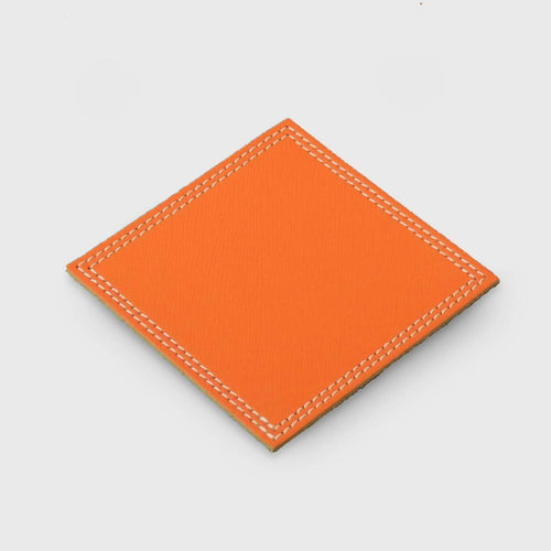 Lot de 6 sous verres en cuir Orange | EMPREINTES Paris - EMPREINTES Paris