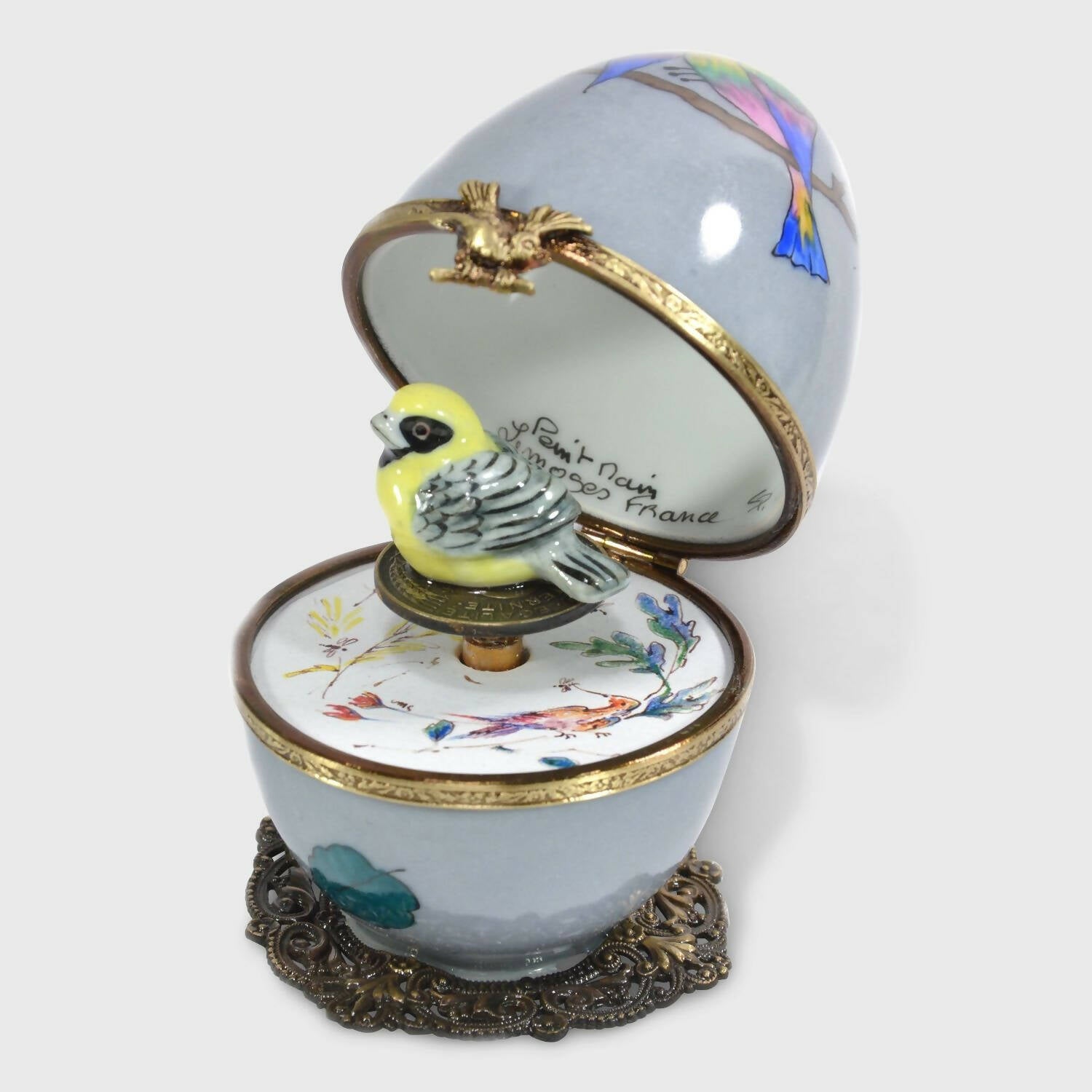 Boite à musique oiseau gris | EMPREINTES Paris
