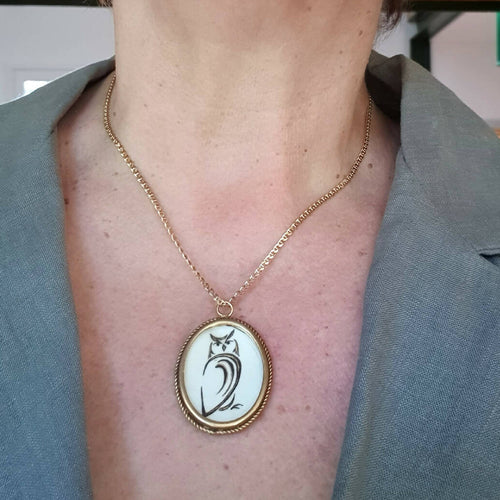 Pendentif enluminé Chouette | EMPREINTES Paris - EMPREINTES Paris