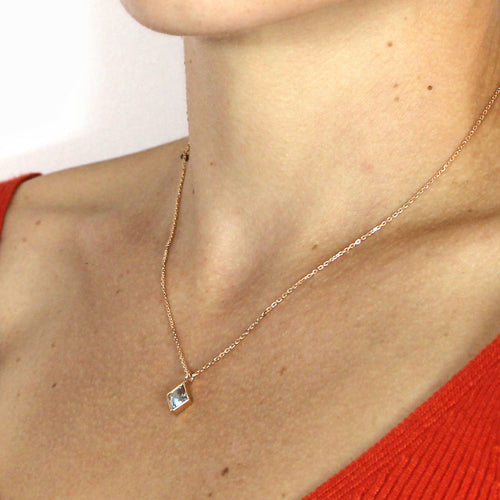 Collier losange aigue marine | EMPREINTES Paris - EMPREINTES Paris