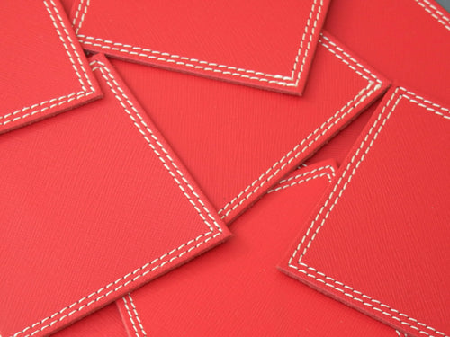 Lot de 6 sous verres en cuir Rouge | EMPREINTES Paris - EMPREINTES Paris