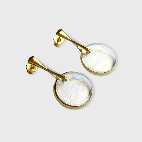 Boucles d'oreilles PLEINE LUNE clair et or | EMPREINTES Paris - EMPREINTES Paris