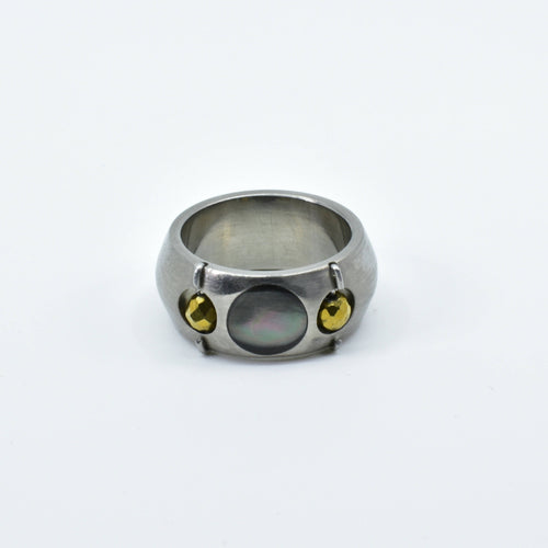 Bague titane et inser en Abalone | EMPREINTES Paris - EMPREINTES Paris