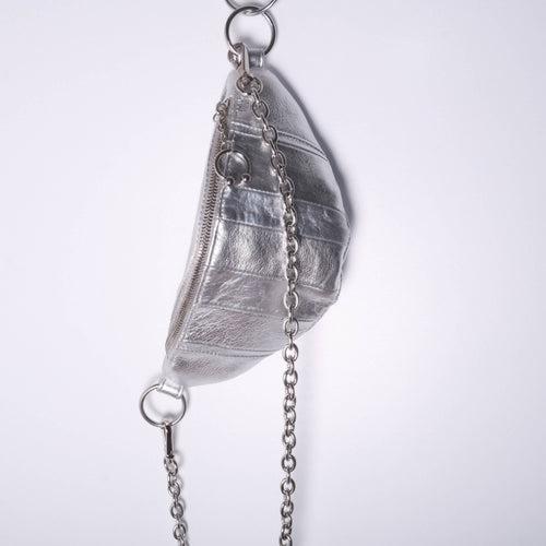 Mini sac banane - bandes argent | EMPREINTES Paris - EMPREINTES Paris