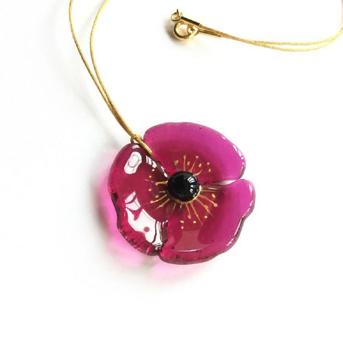 Pendentif COQUELICOT rose profond | EMPREINTES Paris - EMPREINTES Paris