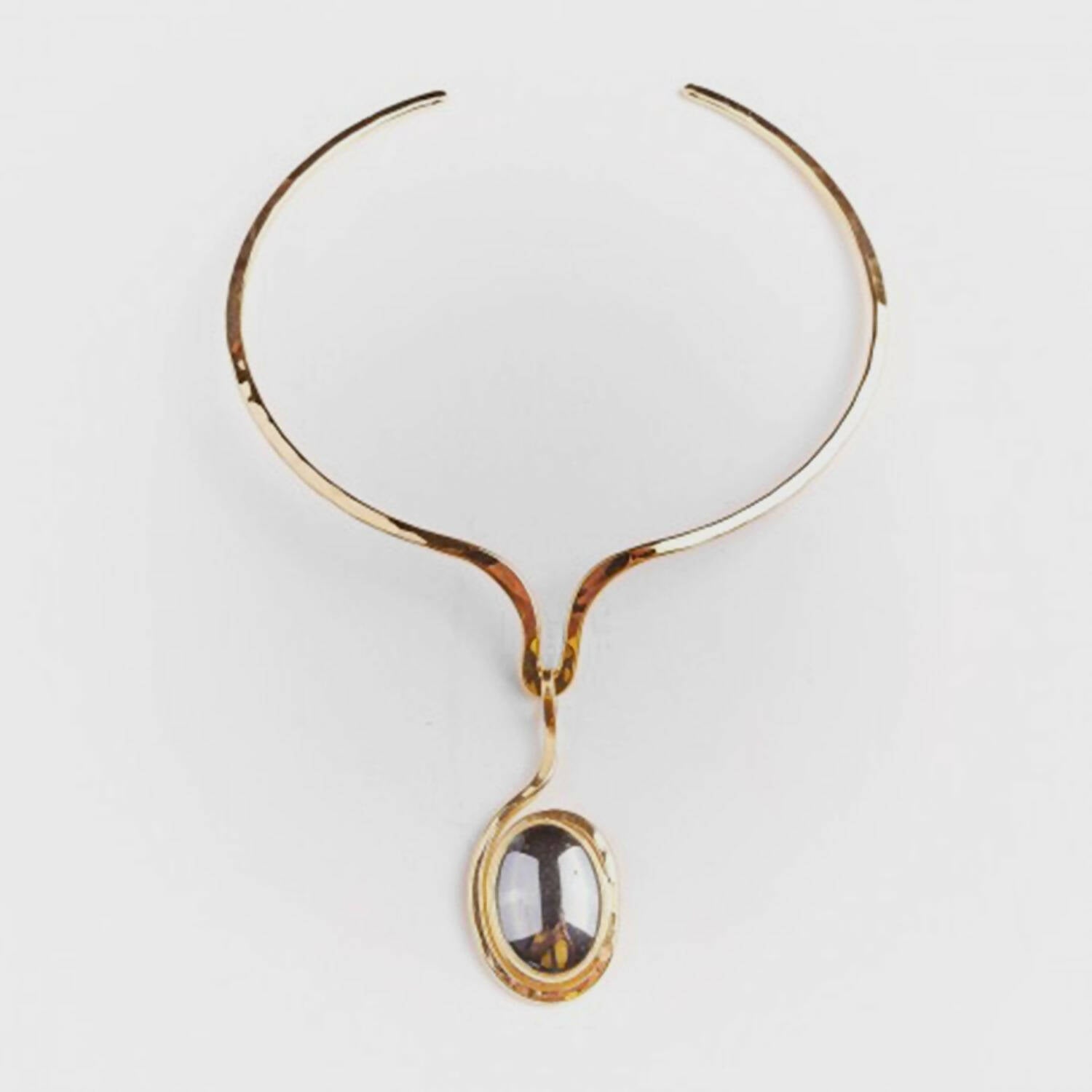 Collier DOUCE CARESSE plaqué or avec hématite. | EMPREINTES Paris