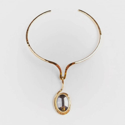 Collier DOUCE CARESSE plaqué or avec hématite. | EMPREINTES Paris - EMPREINTES Paris