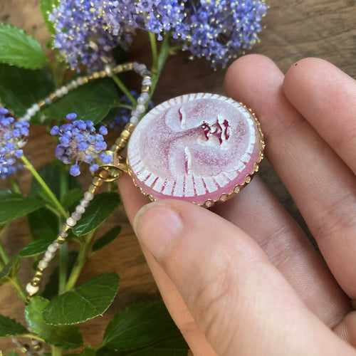 Pendentif soleil rouge et jaspe paysage | EMPREINTES Paris - EMPREINTES Paris