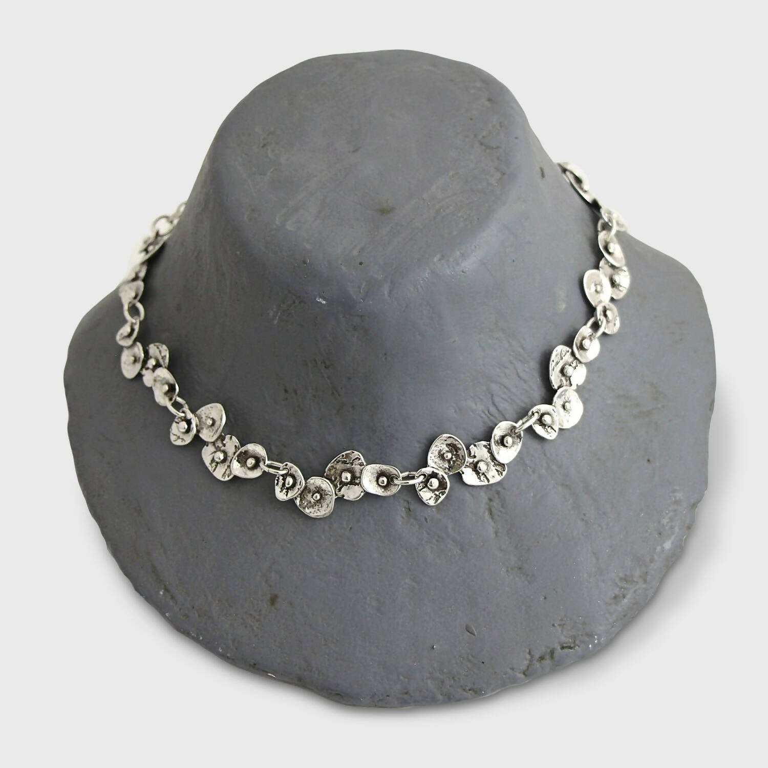 Collier réglable en étain argenté 5 | EMPREINTES Paris