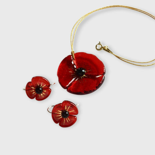 Parure COQUELICOT rouge vif | EMPREINTES Paris - EMPREINTES Paris