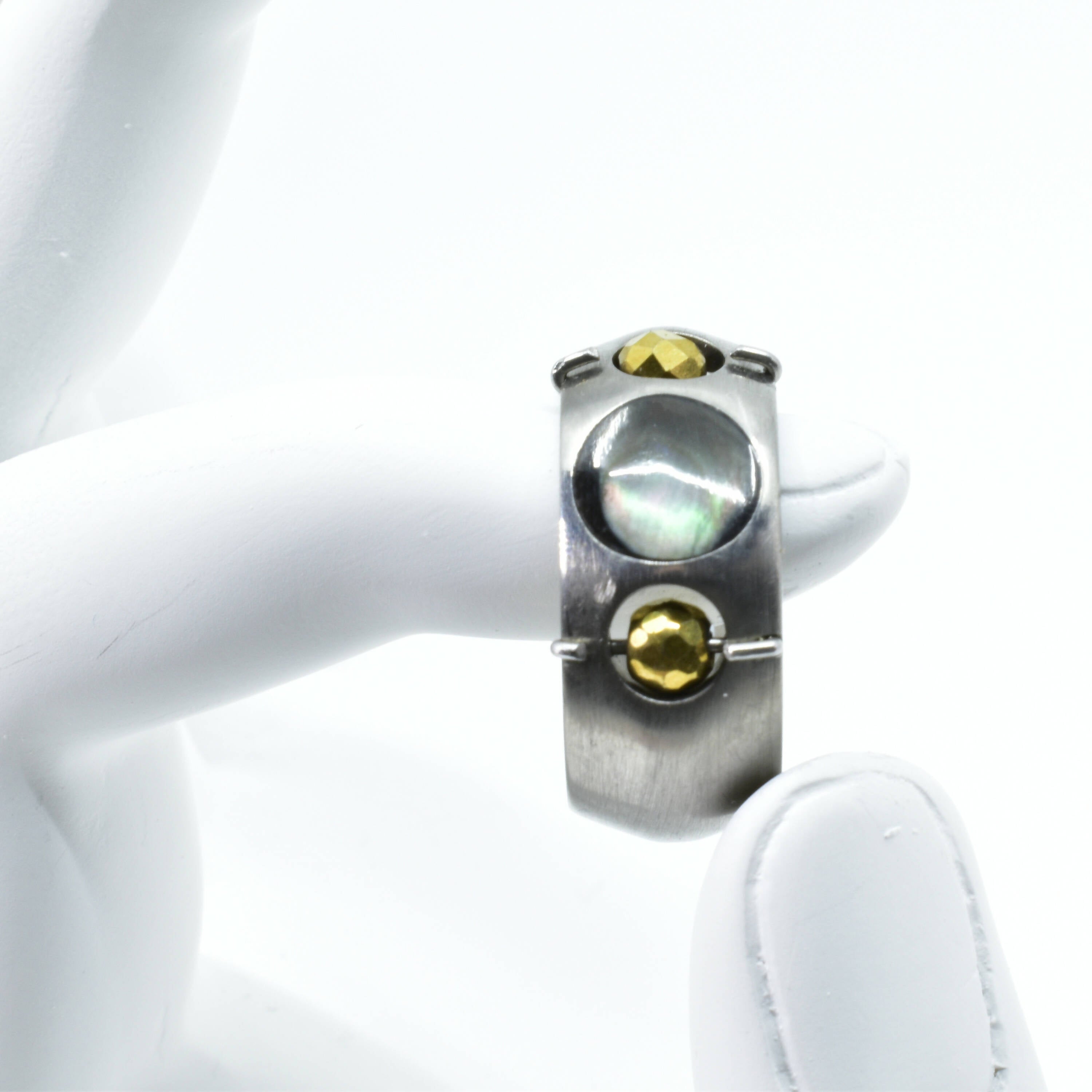 Bague titane et inser en Abalone | EMPREINTES Paris