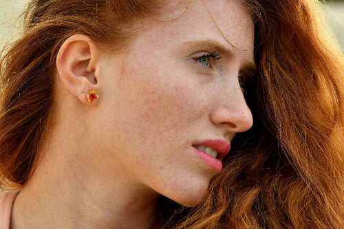 Boucles d'oreilles Synergie vert et or | EMPREINTES Paris - EMPREINTES Paris