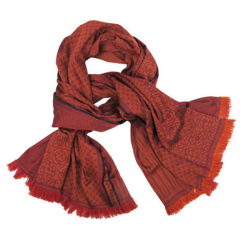 Écharpe maxi Laine Soie Brique Rouille Parc de le tête d'or | EMPREINTES Paris - EMPREINTES Paris
