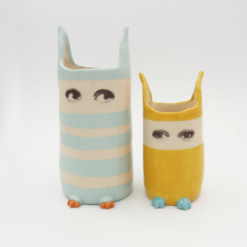 Vase Espionne jaune à bandeau, petit modèle | EMPREINTES Paris - EMPREINTES Paris