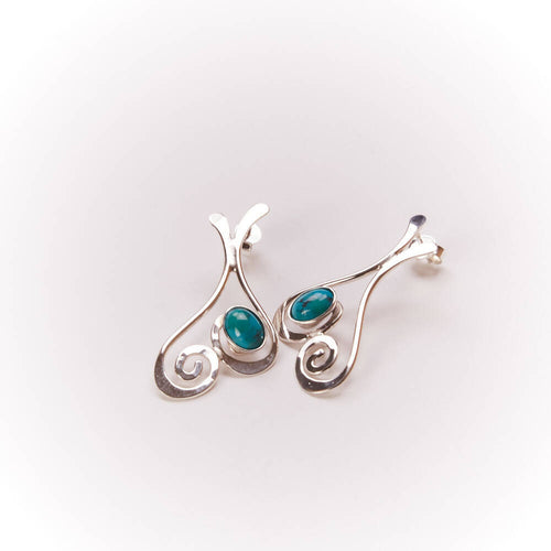 Boucles d'oreilles EDULCIA en argent avec Turquoise | EMPREINTES Paris - EMPREINTES Paris